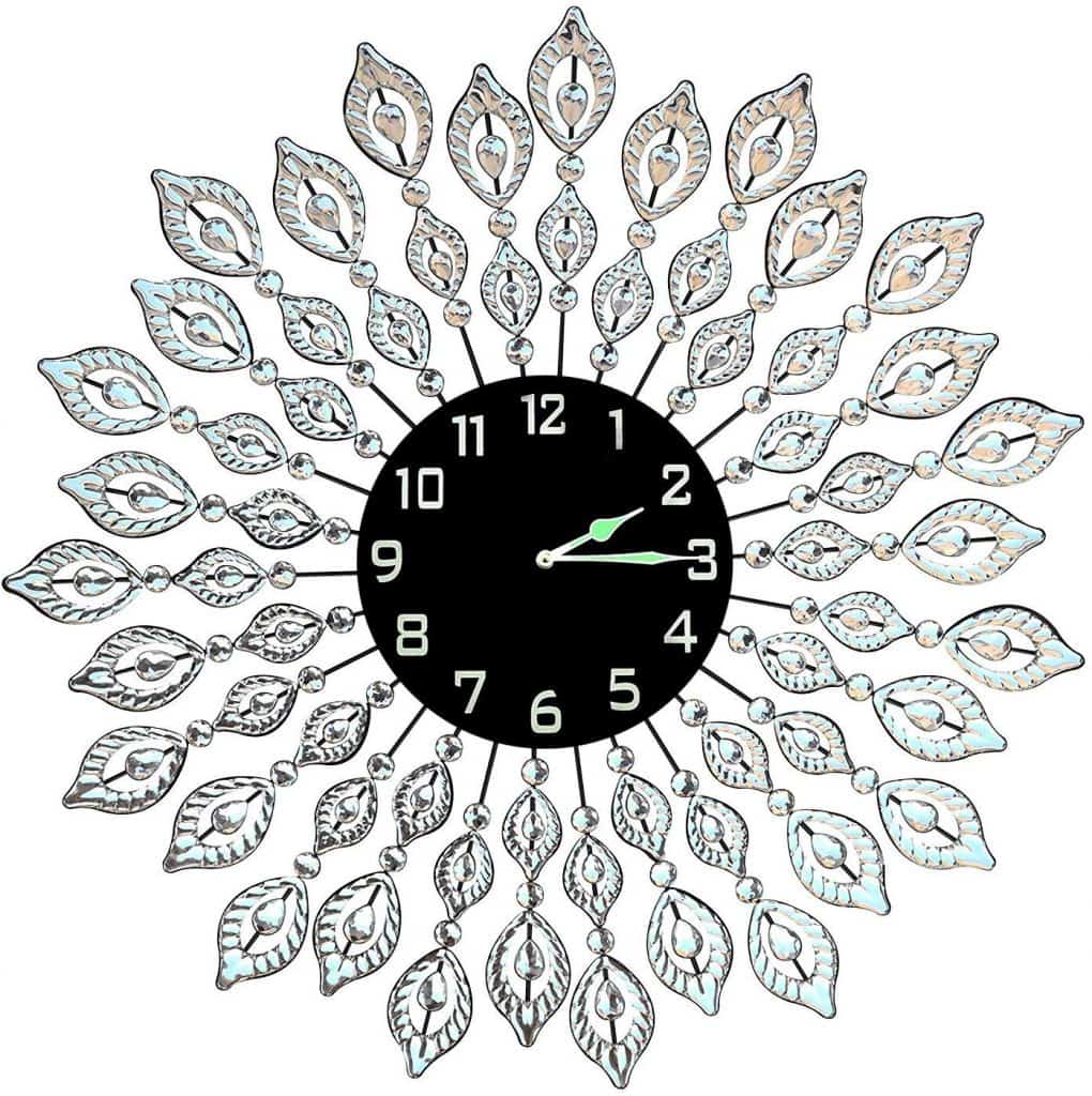 Decorative Leaf Metal Wall Clock