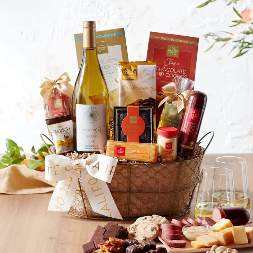 Gift Hamper with Food and Wine